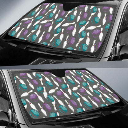 Bowling Pattern Print Design 03 Car Sun Shade-JORJUNE.COM