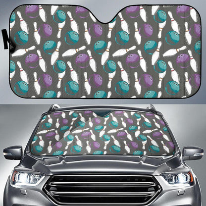 Bowling Pattern Print Design 03 Car Sun Shade-JORJUNE.COM