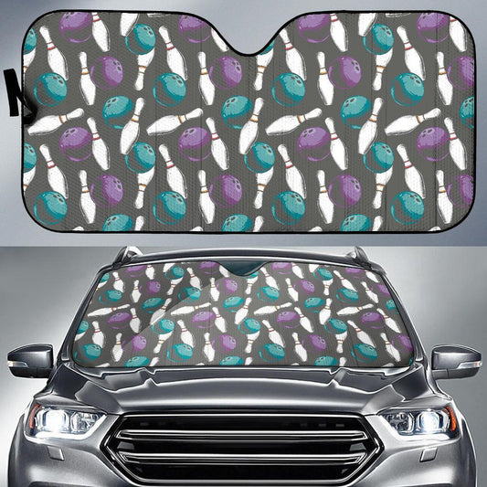 Bowling Pattern Print Design 03 Car Sun Shade-JORJUNE.COM