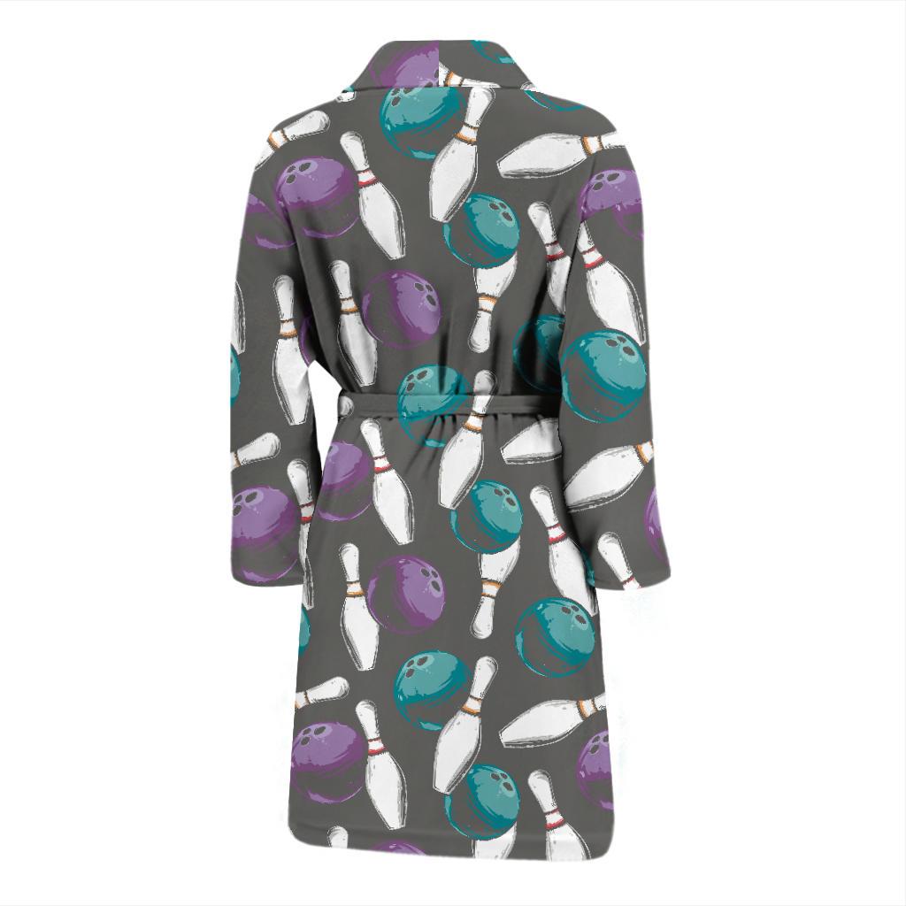 Bowling Pattern Print Design 03 Men Bathrobe-JORJUNE.COM