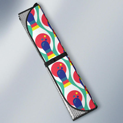 Bowling Pattern Print Design 05 Car Sun Shade-JORJUNE.COM