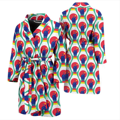 Bowling Pattern Print Design 05 Men Bathrobe-JORJUNE.COM