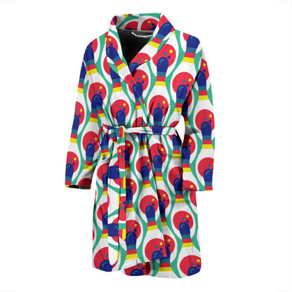 Bowling Pattern Print Design 05 Men Bathrobe-JORJUNE.COM
