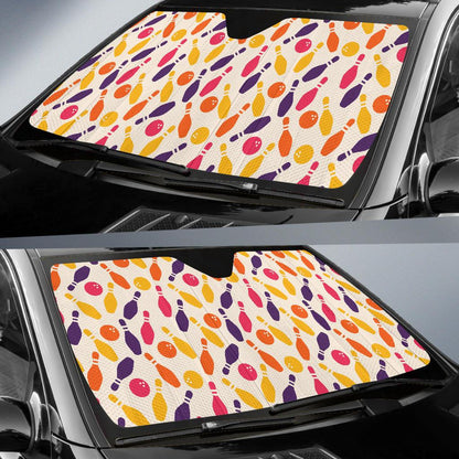 Bowling Pattern Print Design 06 Car Sun Shade-JORJUNE.COM