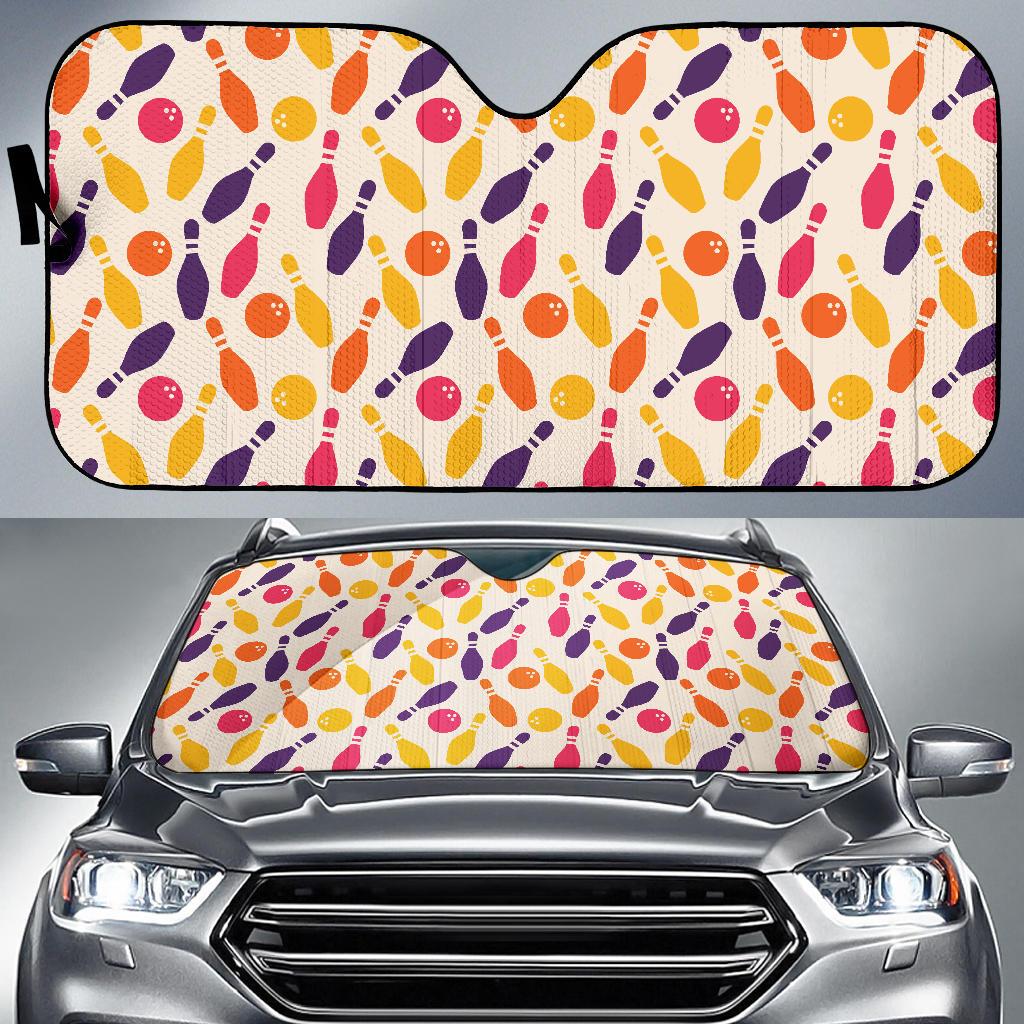 Bowling Pattern Print Design 06 Car Sun Shade-JORJUNE.COM