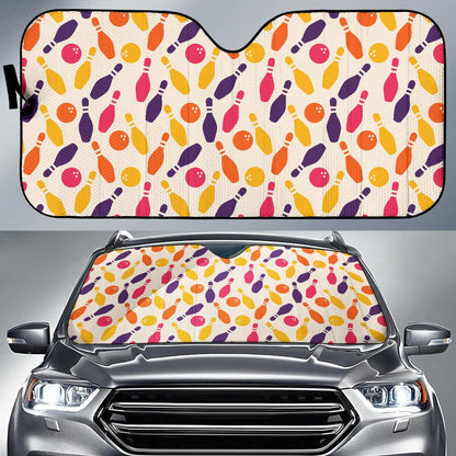 Bowling Pattern Print Design 06 Car Sun Shade-JORJUNE.COM