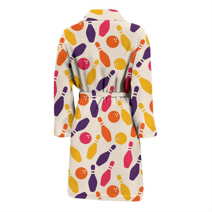 Bowling Pattern Print Design 06 Men Bathrobe-JORJUNE.COM