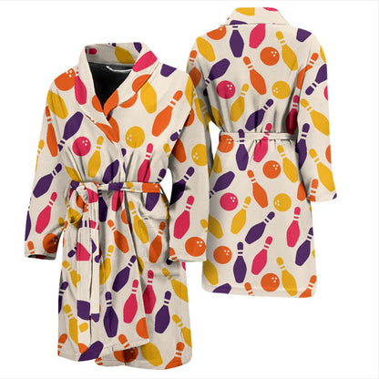 Bowling Pattern Print Design 06 Men Bathrobe-JORJUNE.COM
