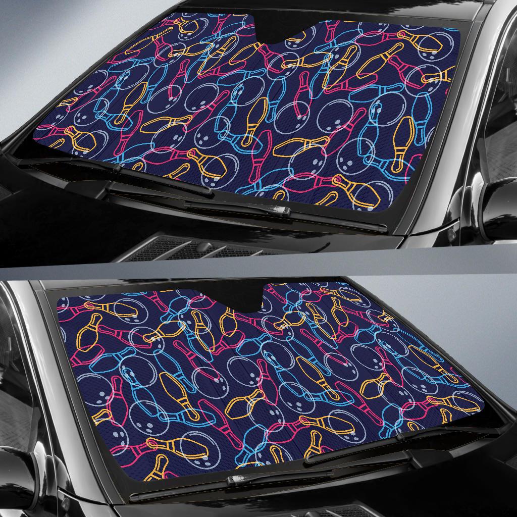 Bowling Pattern Print Design 07 Car Sun Shade-JORJUNE.COM