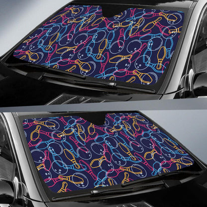 Bowling Pattern Print Design 07 Car Sun Shade-JORJUNE.COM