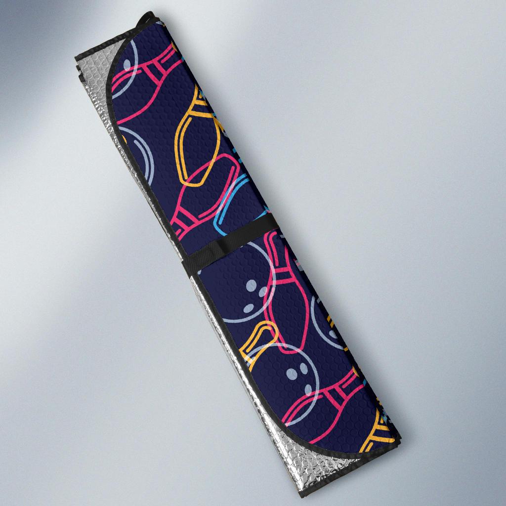 Bowling Pattern Print Design 07 Car Sun Shade-JORJUNE.COM
