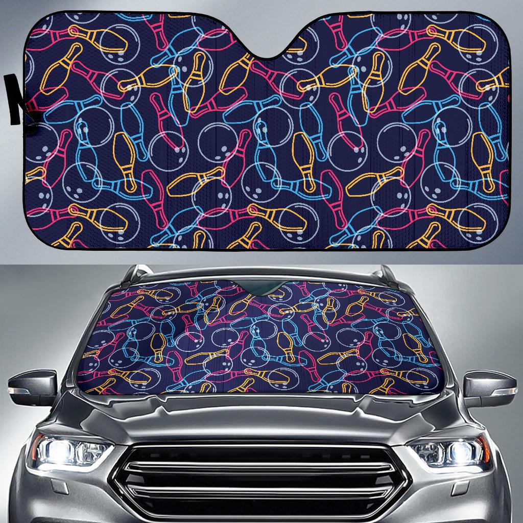 Bowling Pattern Print Design 07 Car Sun Shade-JORJUNE.COM