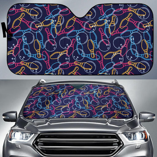 Bowling Pattern Print Design 07 Car Sun Shade-JORJUNE.COM