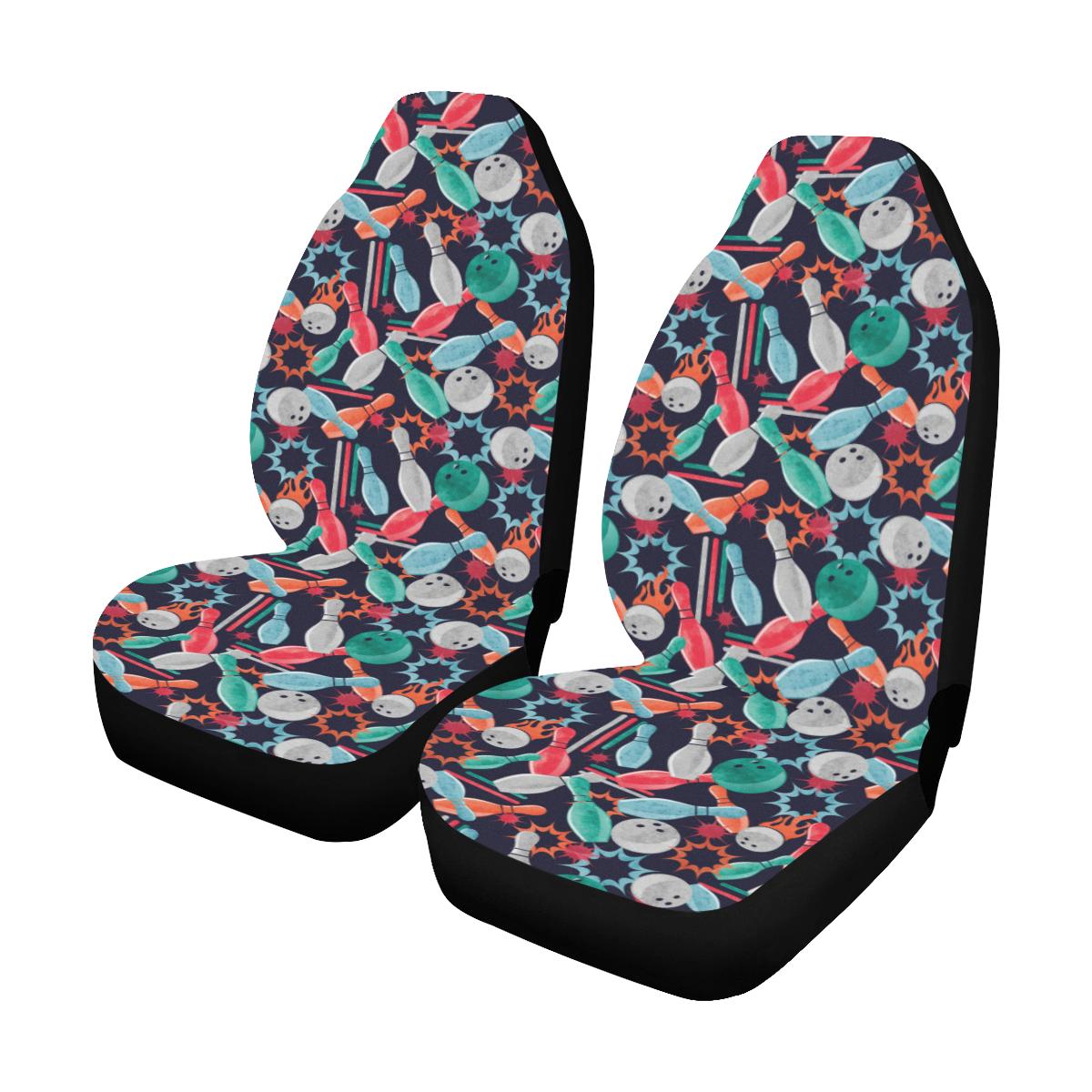Bowling Pattern Print Design 08 Car Seat Covers (Set of 2)-JORJUNE.COM