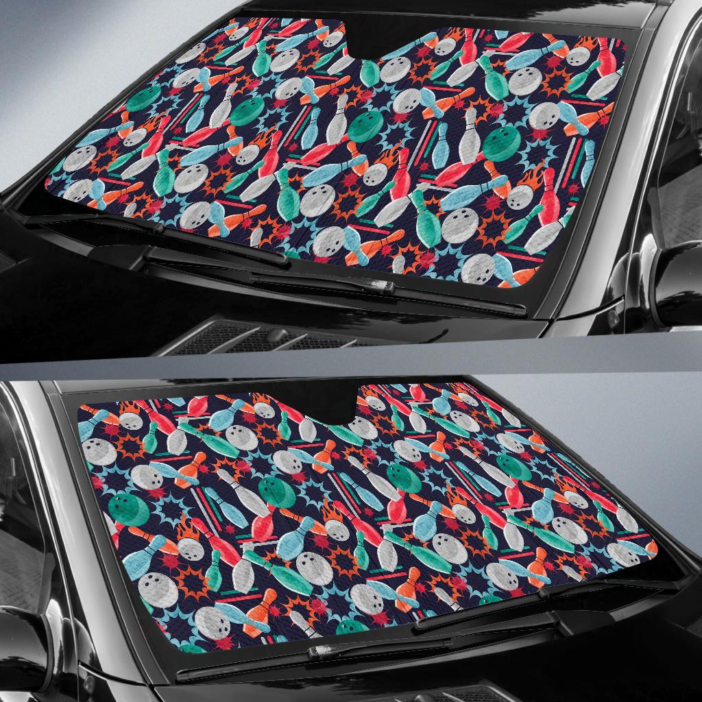 Bowling Pattern Print Design 08 Car Sun Shade-JORJUNE.COM