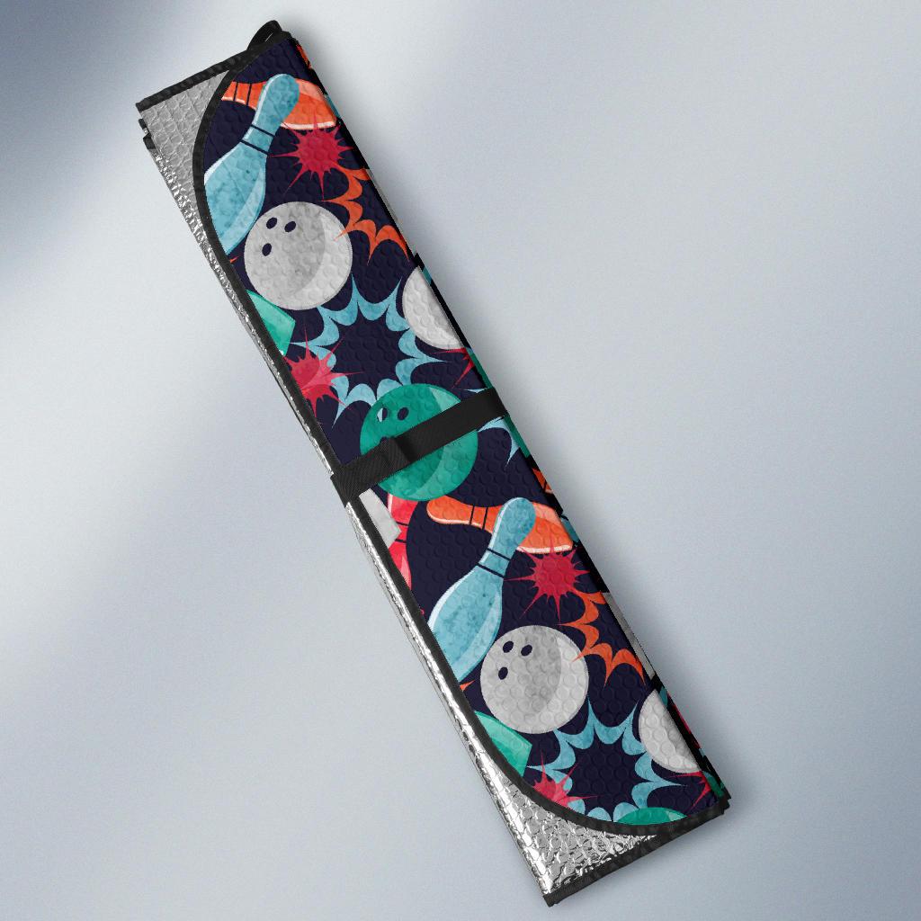 Bowling Pattern Print Design 08 Car Sun Shade-JORJUNE.COM