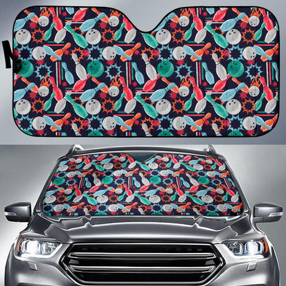 Bowling Pattern Print Design 08 Car Sun Shade-JORJUNE.COM