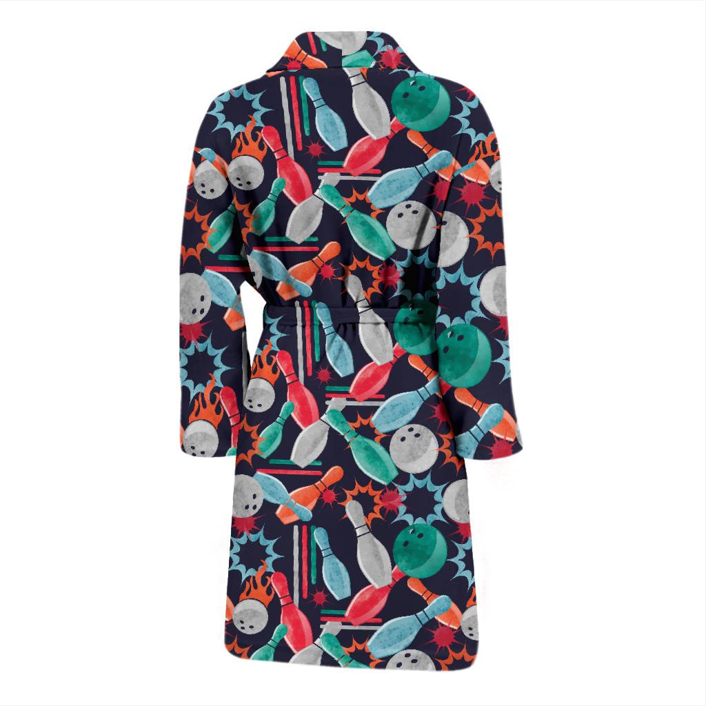 Bowling Pattern Print Design 08 Men Bathrobe-JORJUNE.COM