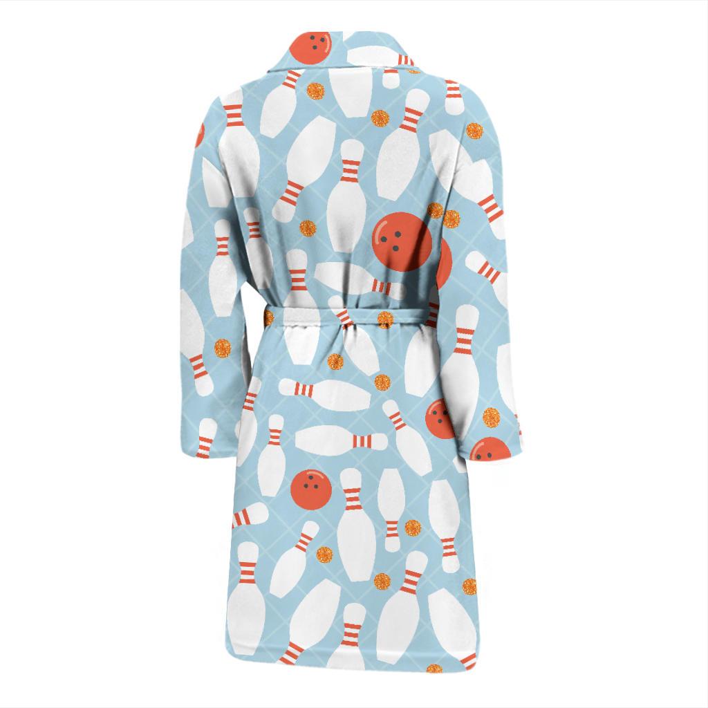 Bowling Pattern Print Design 09 Men Bathrobe-JORJUNE.COM