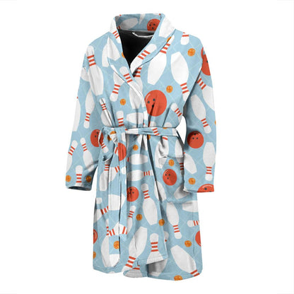 Bowling Pattern Print Design 09 Men Bathrobe-JORJUNE.COM