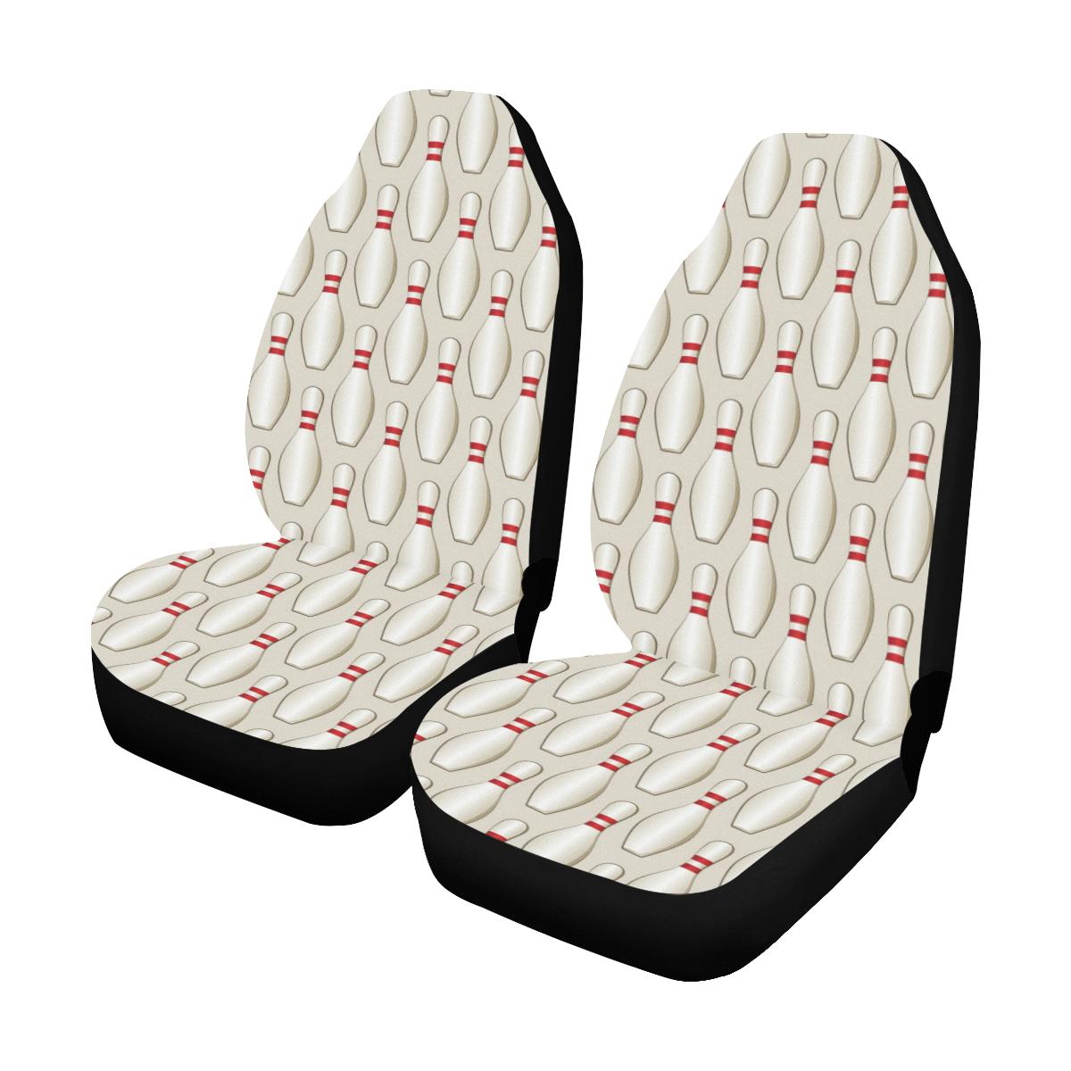 Bowling Pin Pattern Print Design 01 Car Seat Covers (Set of 2)-JORJUNE.COM