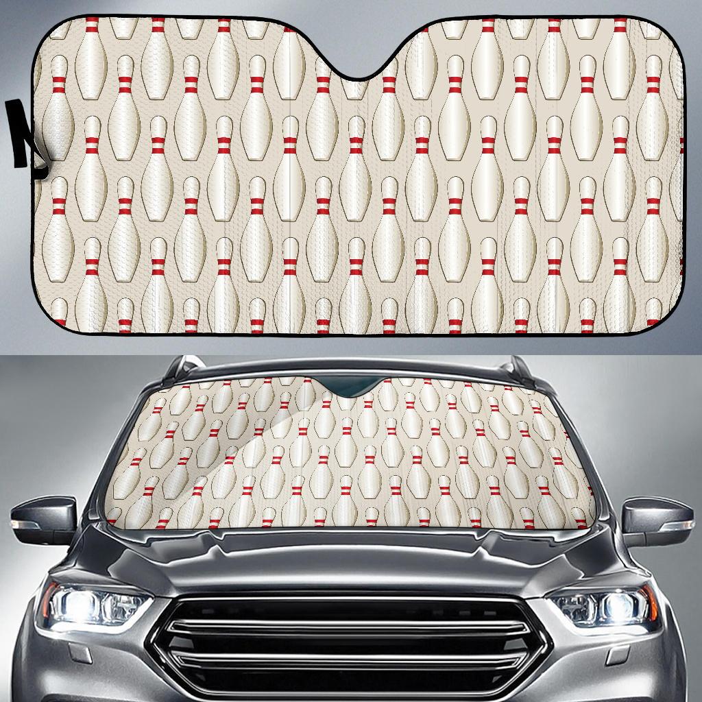 Bowling Pin Pattern Print Design 01 Car Sun Shade-JORJUNE.COM