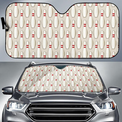 Bowling Pin Pattern Print Design 01 Car Sun Shade-JORJUNE.COM