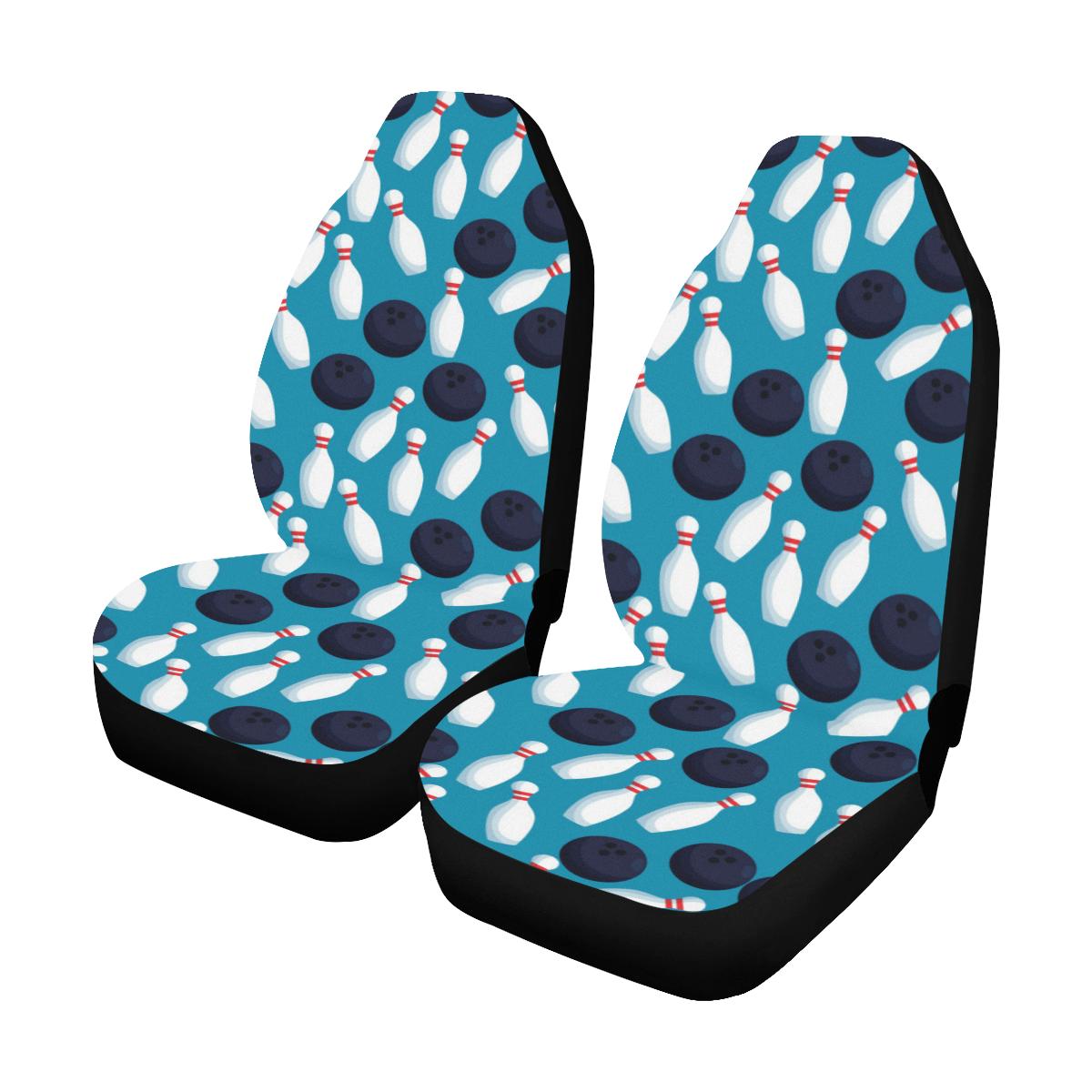 Bowling Pin Pattern Print Design 010 Car Seat Covers (Set of 2)-JORJUNE.COM