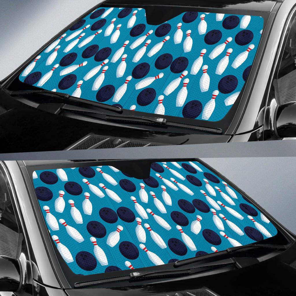 Bowling Pin Pattern Print Design 010 Car Sun Shade-JORJUNE.COM