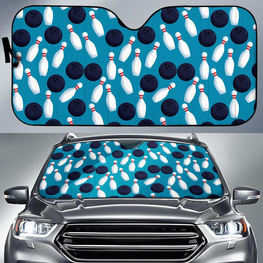 Bowling Pin Pattern Print Design 010 Car Sun Shade-JORJUNE.COM