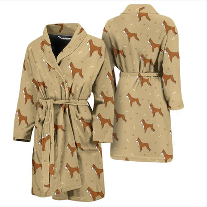Boxers Pattern Print Design 02 Men Bathrobe-JORJUNE.COM
