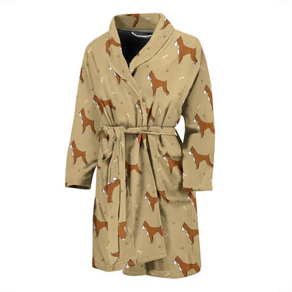 Boxers Pattern Print Design 02 Men Bathrobe-JORJUNE.COM