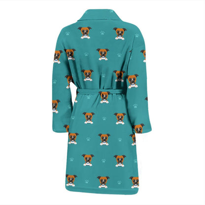 Boxers Pattern Print Design 03 Men Bathrobe-JORJUNE.COM