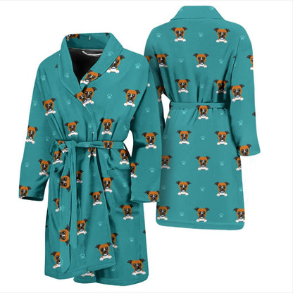 Boxers Pattern Print Design 03 Men Bathrobe-JORJUNE.COM