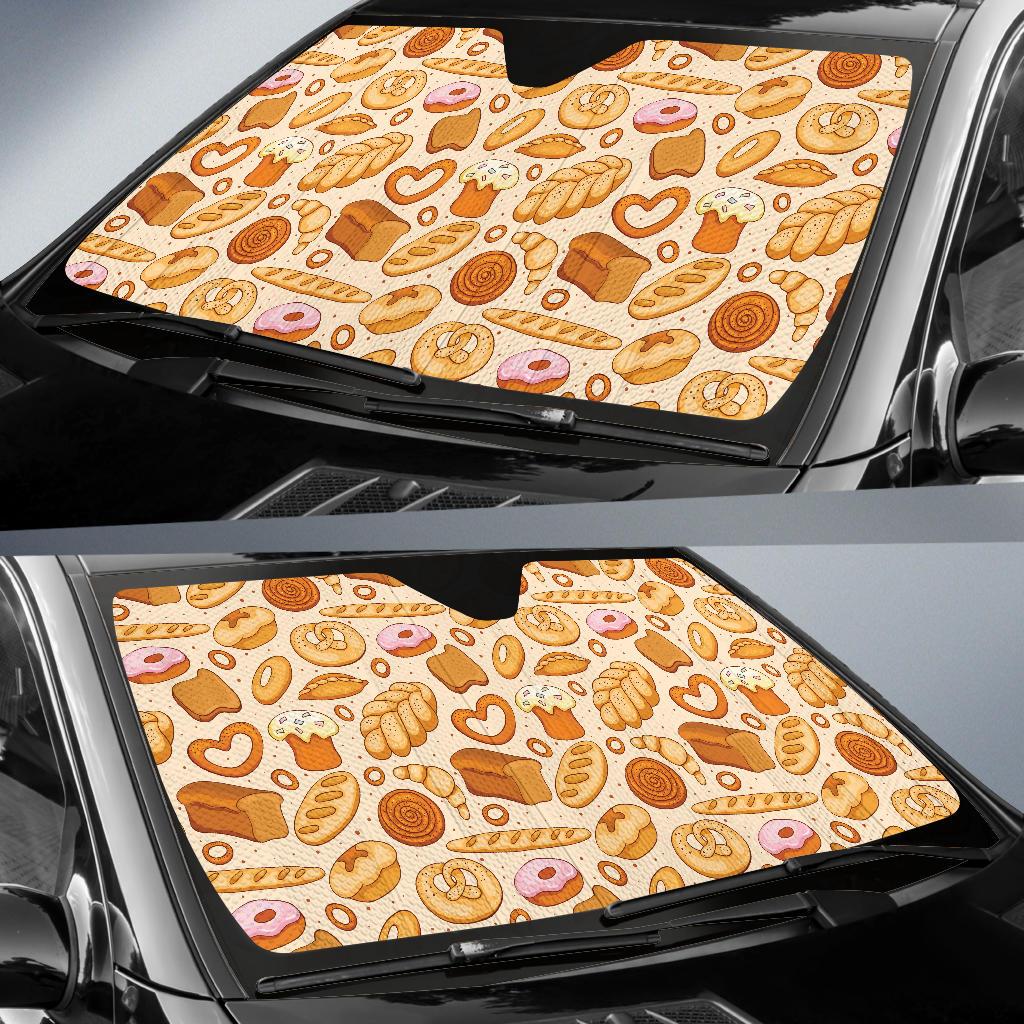 Bread Pattern Print Design 01 Car Sun Shade-JORJUNE.COM