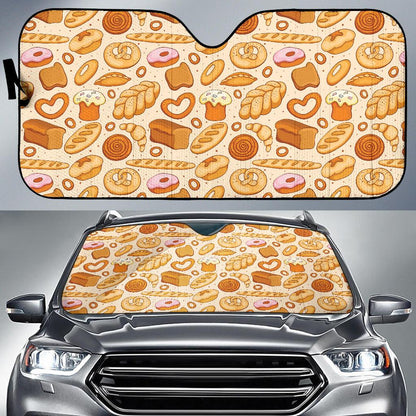 Bread Pattern Print Design 01 Car Sun Shade-JORJUNE.COM