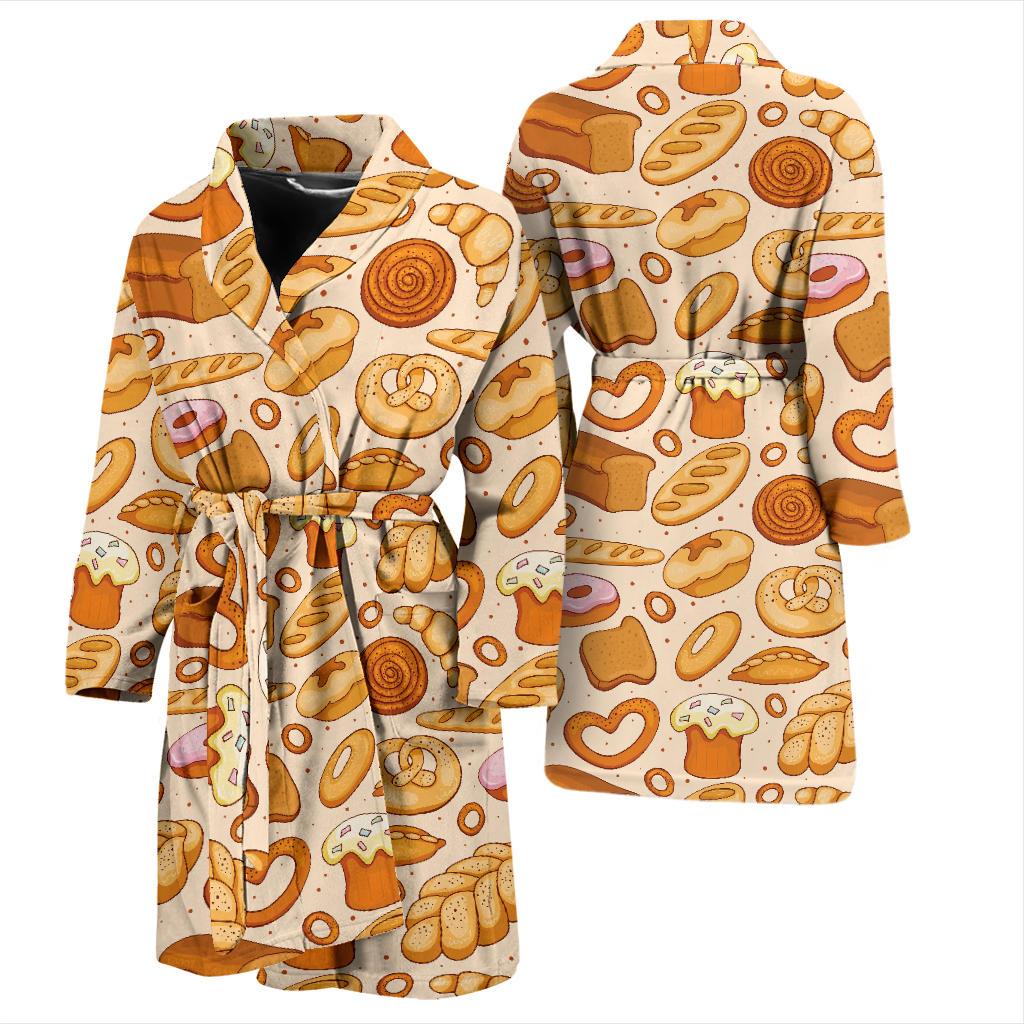 Bread Pattern Print Design 01 Men Bathrobe-JORJUNE.COM