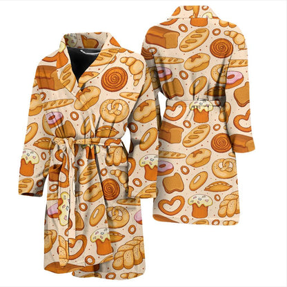 Bread Pattern Print Design 01 Men Bathrobe-JORJUNE.COM