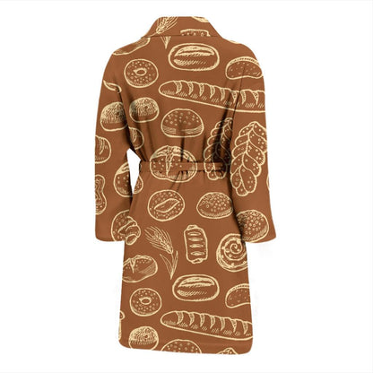 Bread Pattern Print Design 03 Men Bathrobe-JORJUNE.COM