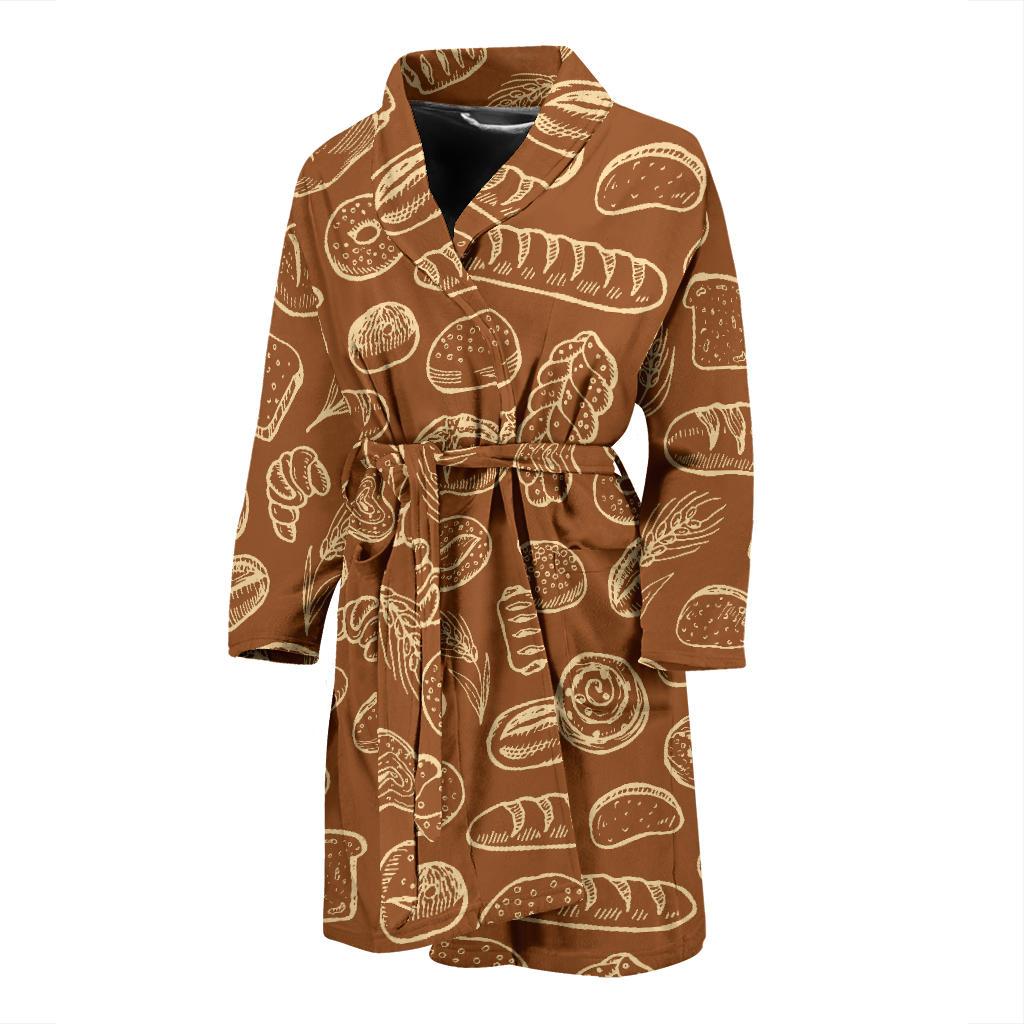 Bread Pattern Print Design 03 Men Bathrobe-JORJUNE.COM
