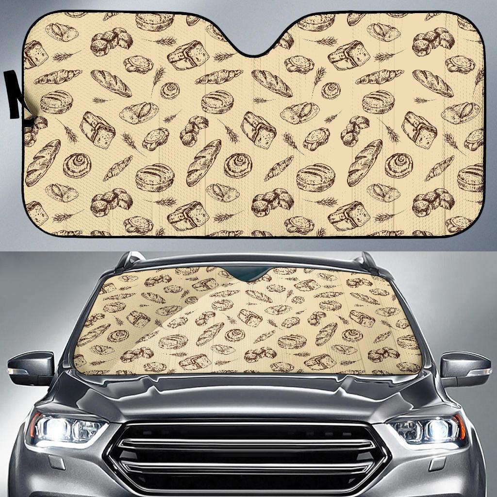 Bread Pattern Print Design 04 Car Sun Shade-JORJUNE.COM