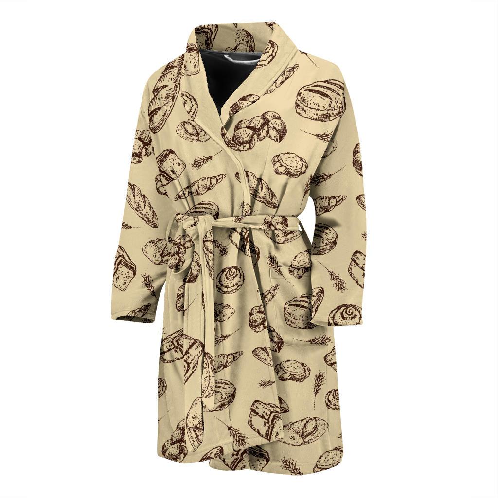 Bread Pattern Print Design 04 Men Bathrobe-JORJUNE.COM