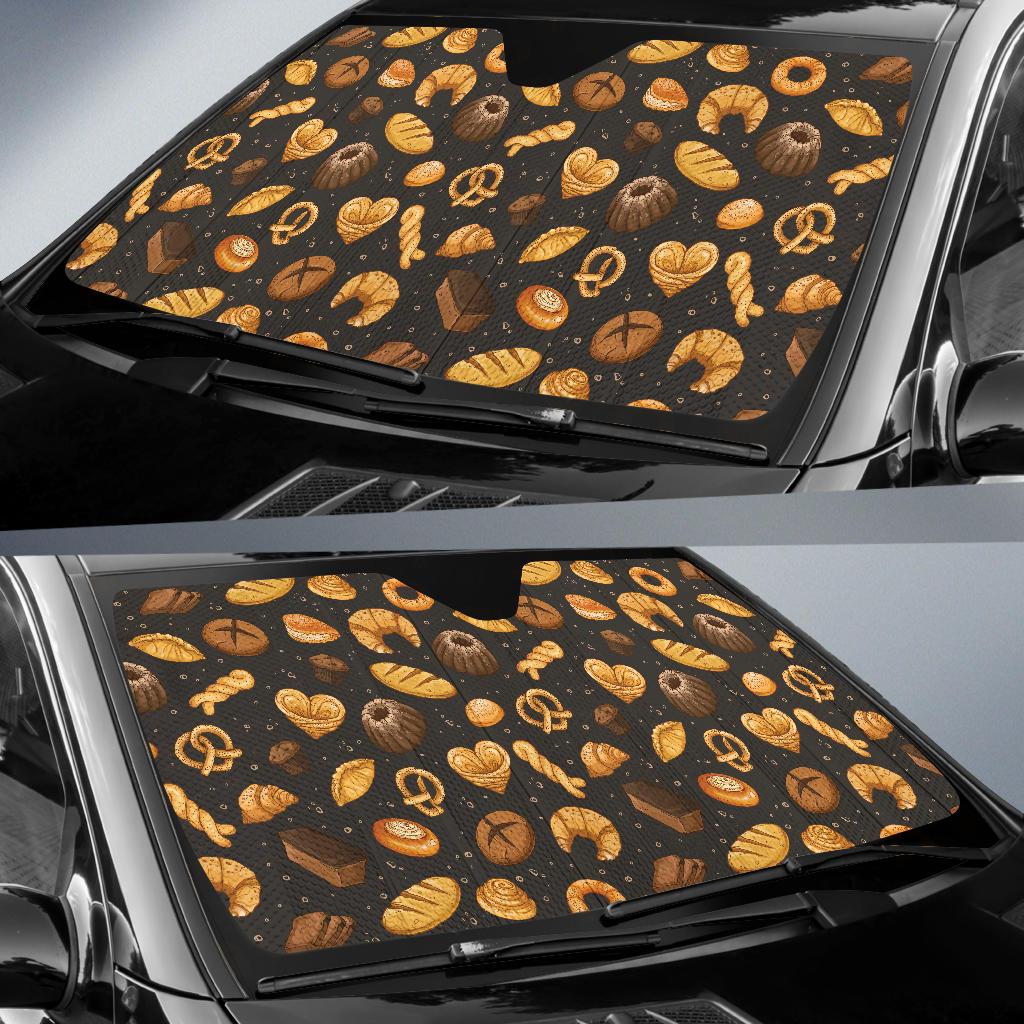 Bread Pattern Print Design 05 Car Sun Shade-JORJUNE.COM