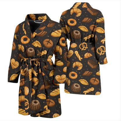 Bread Pattern Print Design 05 Men Bathrobe-JORJUNE.COM