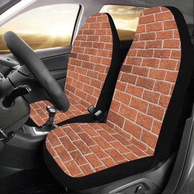 Brick Brown Pattern Print Design 02 Car Seat Covers (Set of 2)-JORJUNE.COM