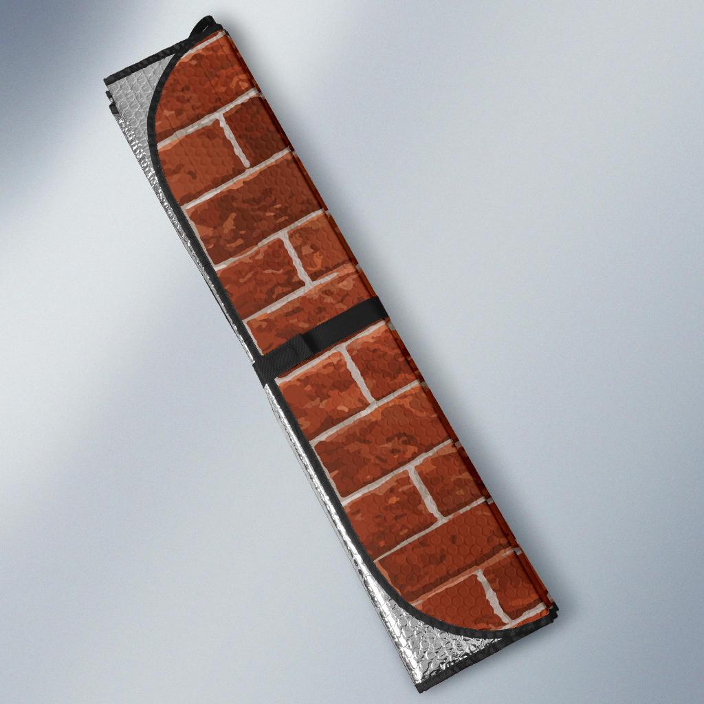 Brick Brown Pattern Print Design 02 Car Sun Shade-JORJUNE.COM