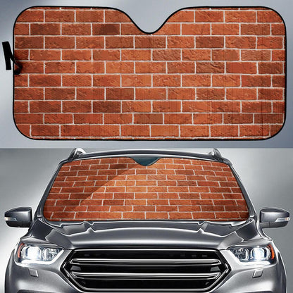 Brick Brown Pattern Print Design 02 Car Sun Shade-JORJUNE.COM