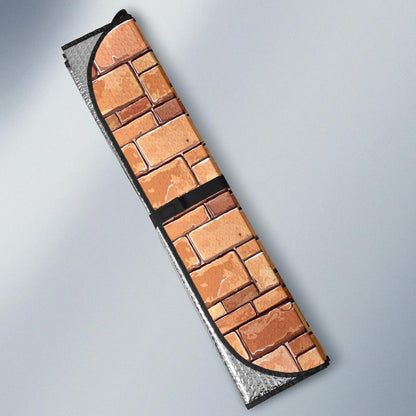 Brick Pattern Print Design 01 Car Sun Shade-JORJUNE.COM