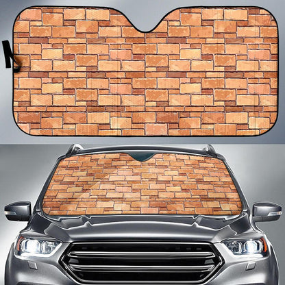 Brick Pattern Print Design 01 Car Sun Shade-JORJUNE.COM