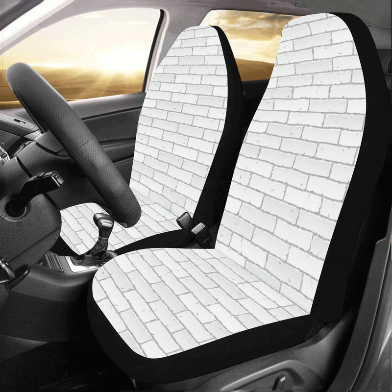 Brick White Pattern Print Design 03 Car Seat Covers (Set of 2)-JORJUNE.COM